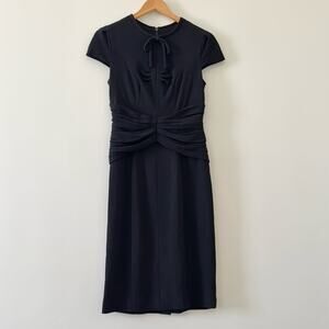 Burberry Prorsum Runway Black Dress IT 40 US 6 Cap Sleeve Sheath Minimal